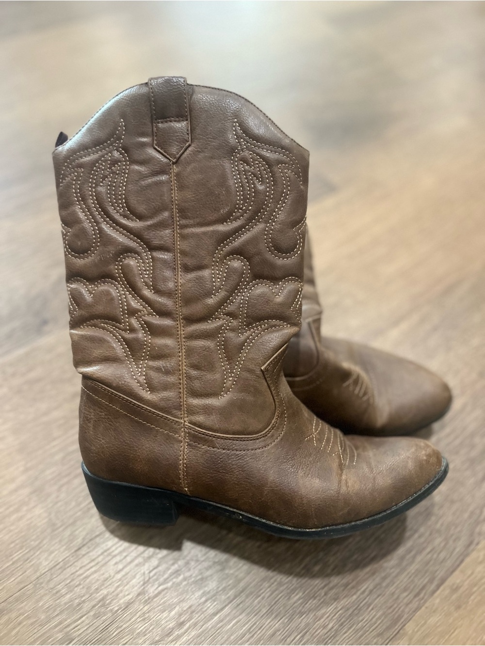 Faded Glory Brown Kids Western Cowboy Boots
